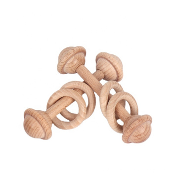 Organic beech rattle ring molar rattle toy